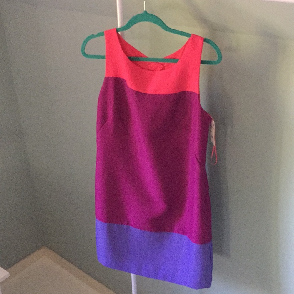Beautiful color block shift dress size 4